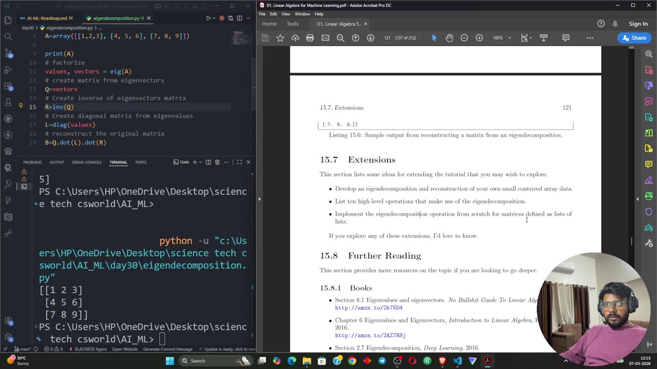 Learning AI From Zero –Vector & Matrices | Live Study With Me | Day 30