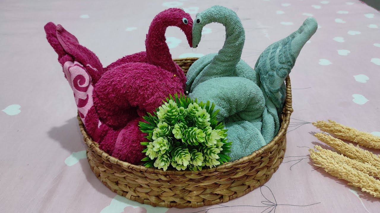 Tutorial Hantaran Handuk Bentuk Angsa | Folding Towel Art | Swan Folding Towel #towerart