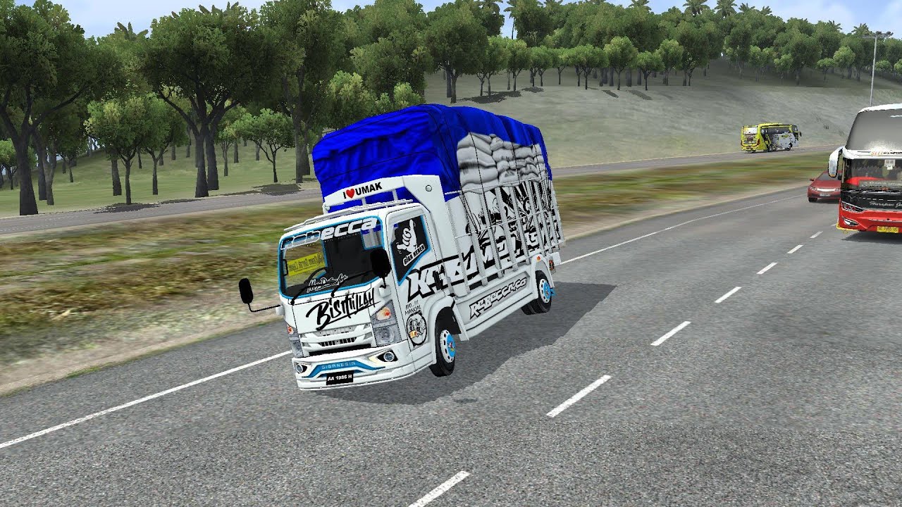 Highway Run: Loaded Truck Overtaking on Open Road