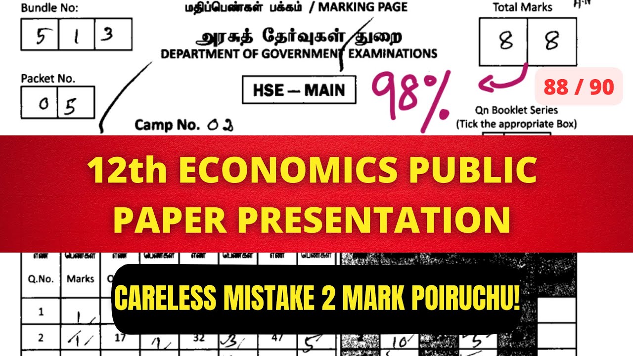 12th Economics Paper presentation | Public exam paper presentation