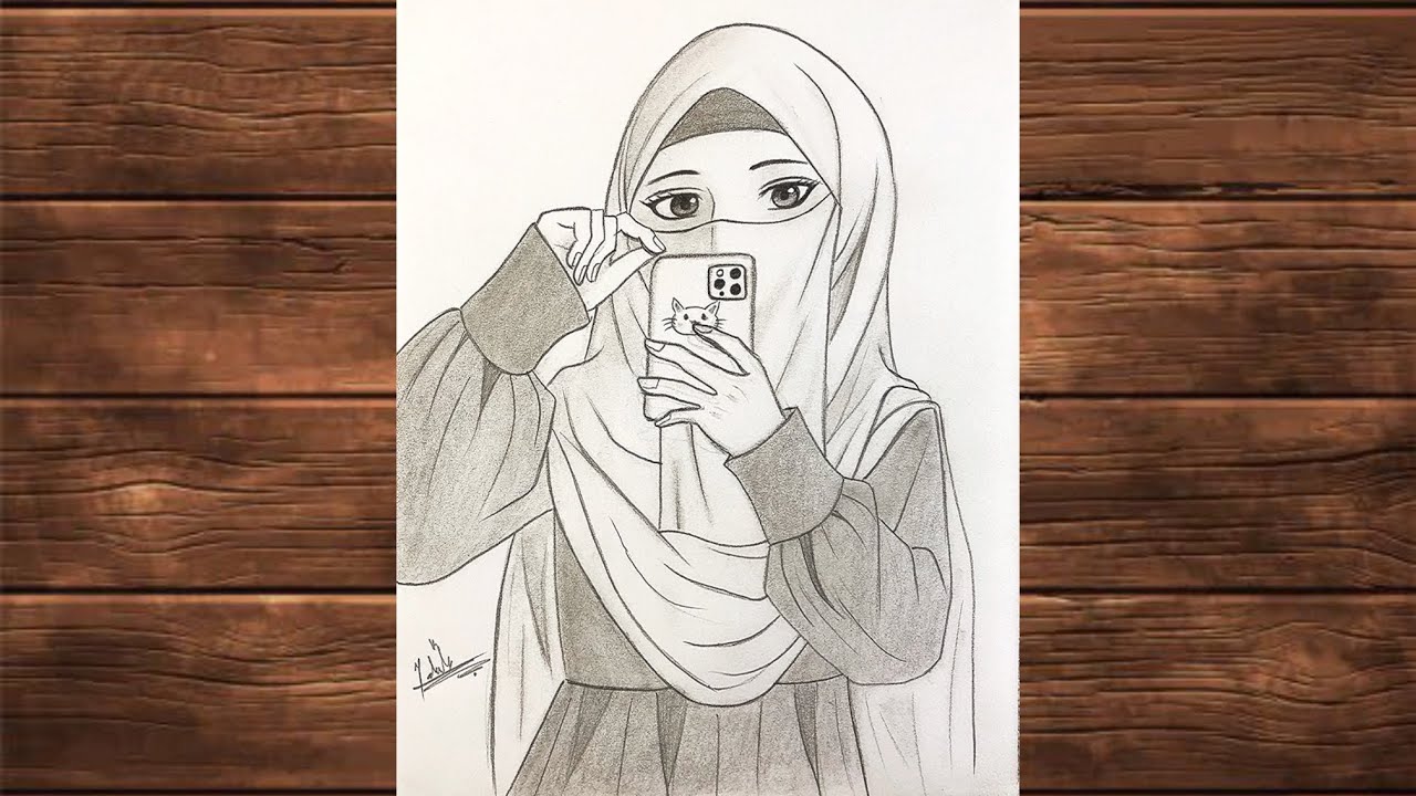 How to Draw a beautiful Muslim Girl || Girl in Hijab Realistic Sketch ||Drawing Easy - For beginners