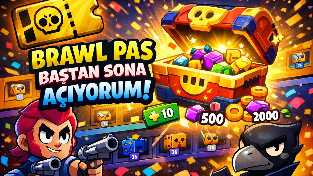  Brawl pass  baştan sona açıyoruz #aboneol #brawlstars #brawlpass 
