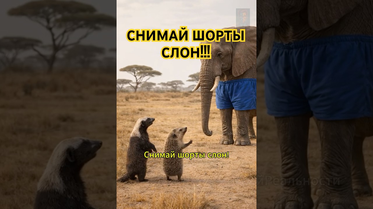 ЁЖИК ПРОТИВ СЛОНА - #нейросеть #юмор #мем  #смешныеживотные #hailuoai #hailuo02 #minimax #анекдоты