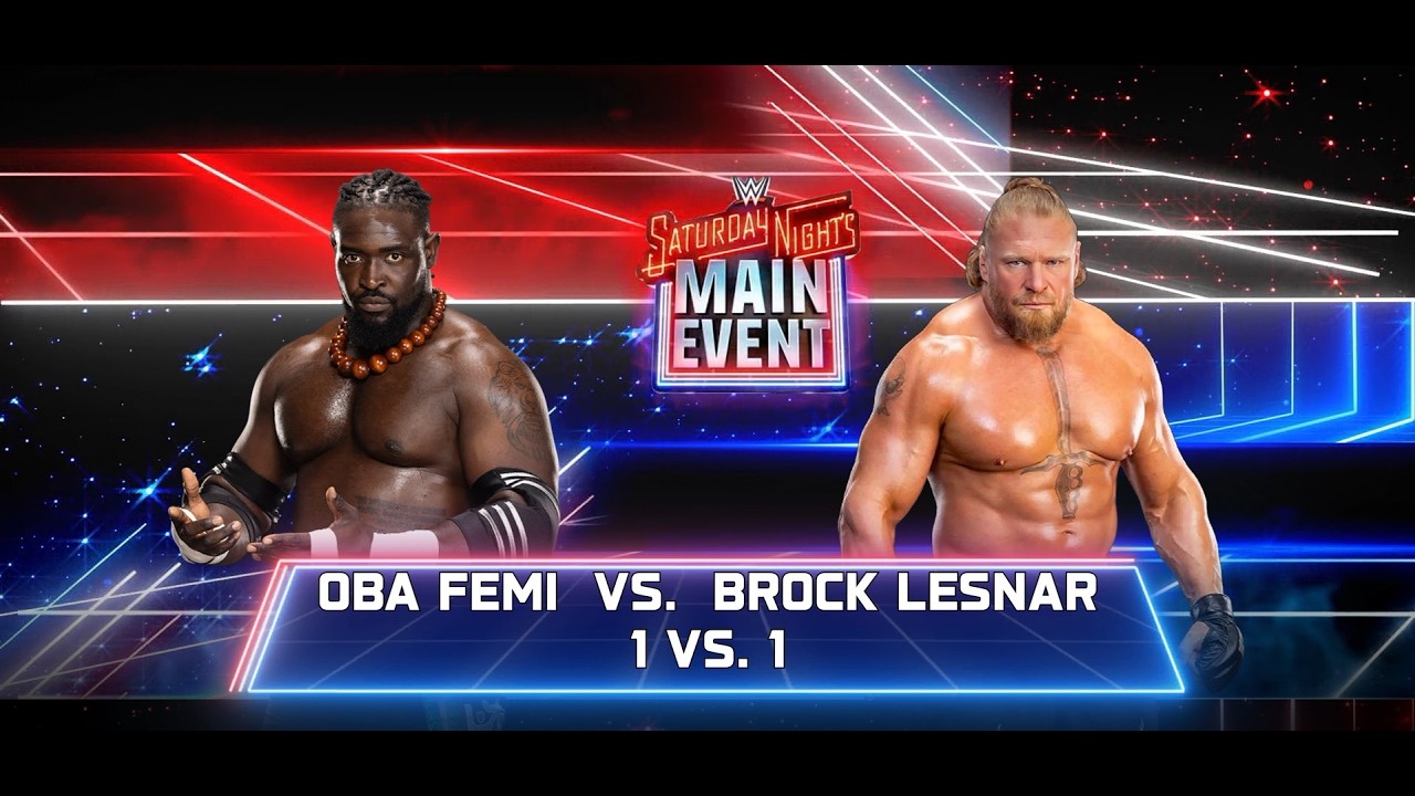 WWE 2K25 Oba Femi vs Brock Lesnar