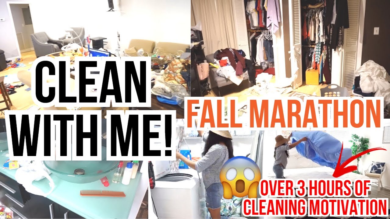 FALL CLEAN WITH ME MARATHON 2021 / OVER 3 HOURS OF SPEED CLEANING MOTIVATION / CLEANING ROUTINE