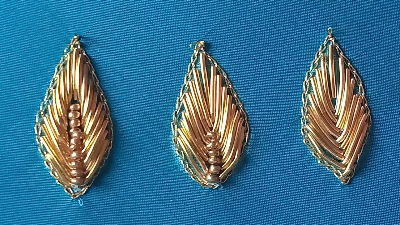 Zardosi leaf filling stitch.