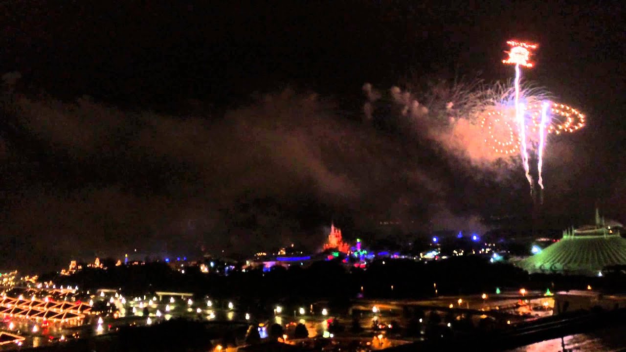 Fantasy in the Sky New Years Eve Fireworks from Magic Kingdom from atop Disney's Contemporary R
