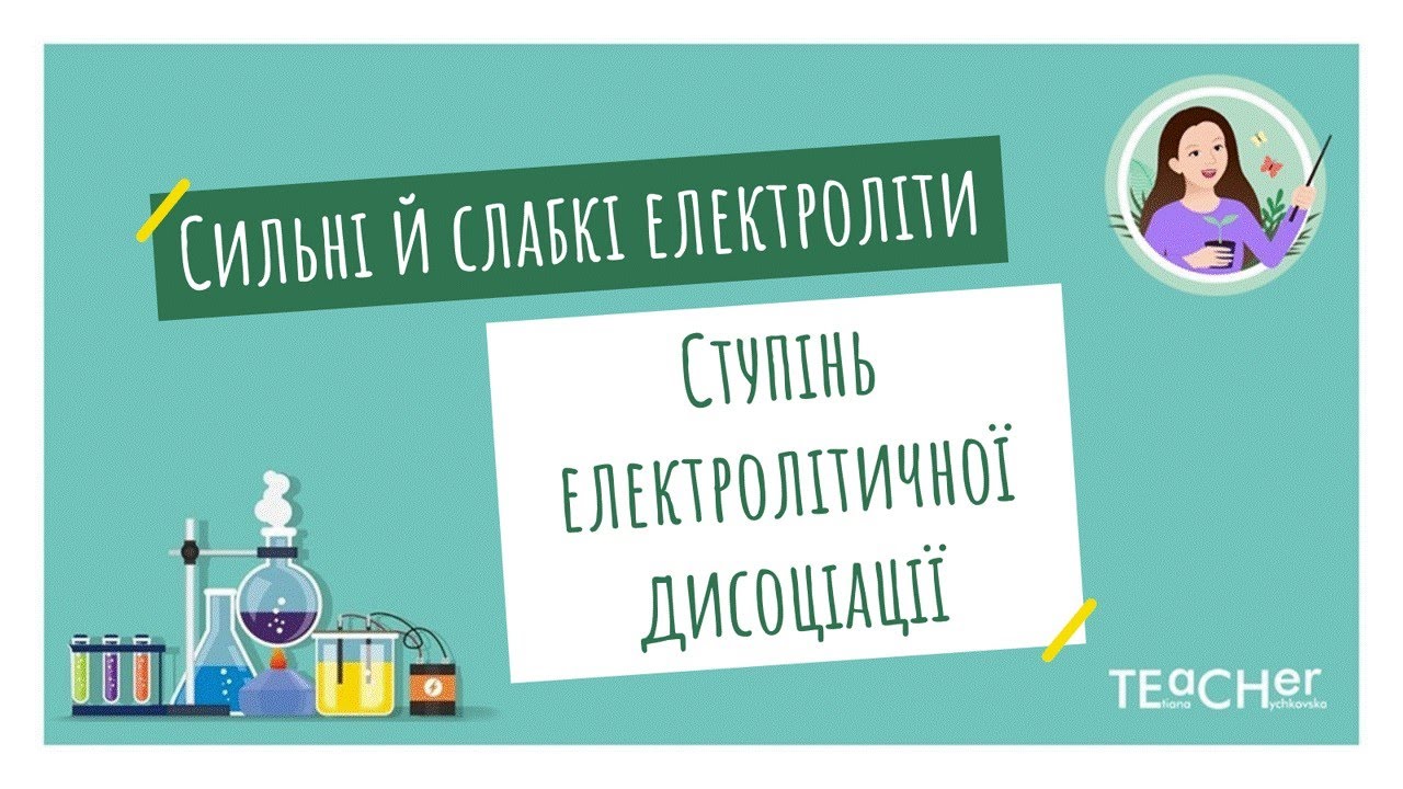 Сильні й слабкі електроліти. Ступінь електролітичної дисоціації