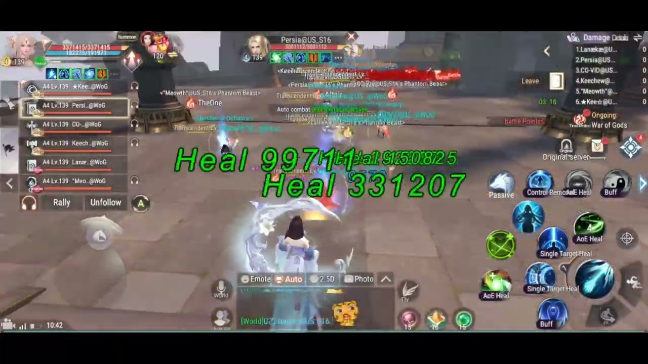 WOG XVI - Team Spice Cleric POV - Perfect World Mobile