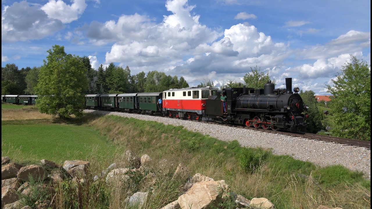 Waldviertelbahn NÖVOG Doppeltraktion Mh.4 und V5 von Gmünd – Groß Gerungs – Gmünd 2. 9. 2023