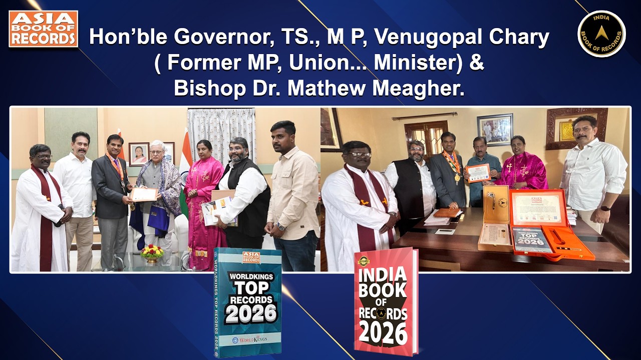 Hon'ble Governor, TS., M P, Venugopal Chary( Former MP, Union...Minister)& Bishop Dr. Mathew Meagher