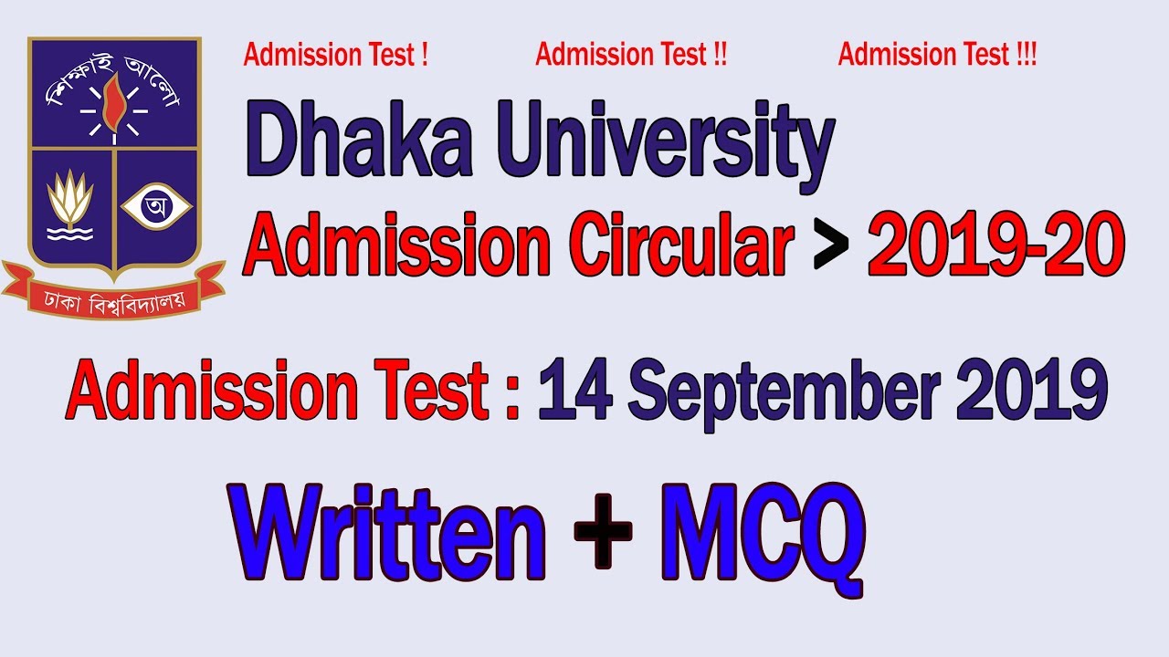 University Of Dhaka | DU Admission Circular 2019