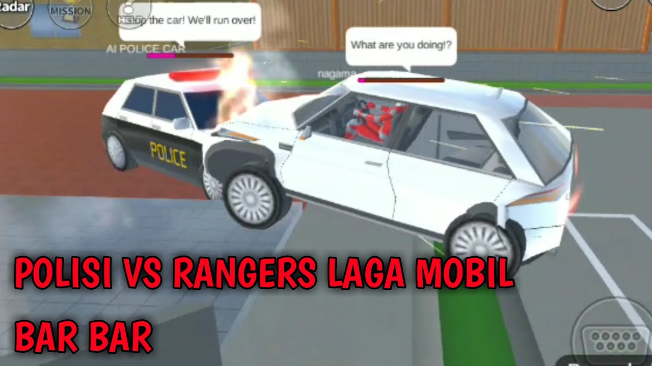 Sakura School Simulator,, Polisi Di serang Rangers Laga mobil (bar bar)