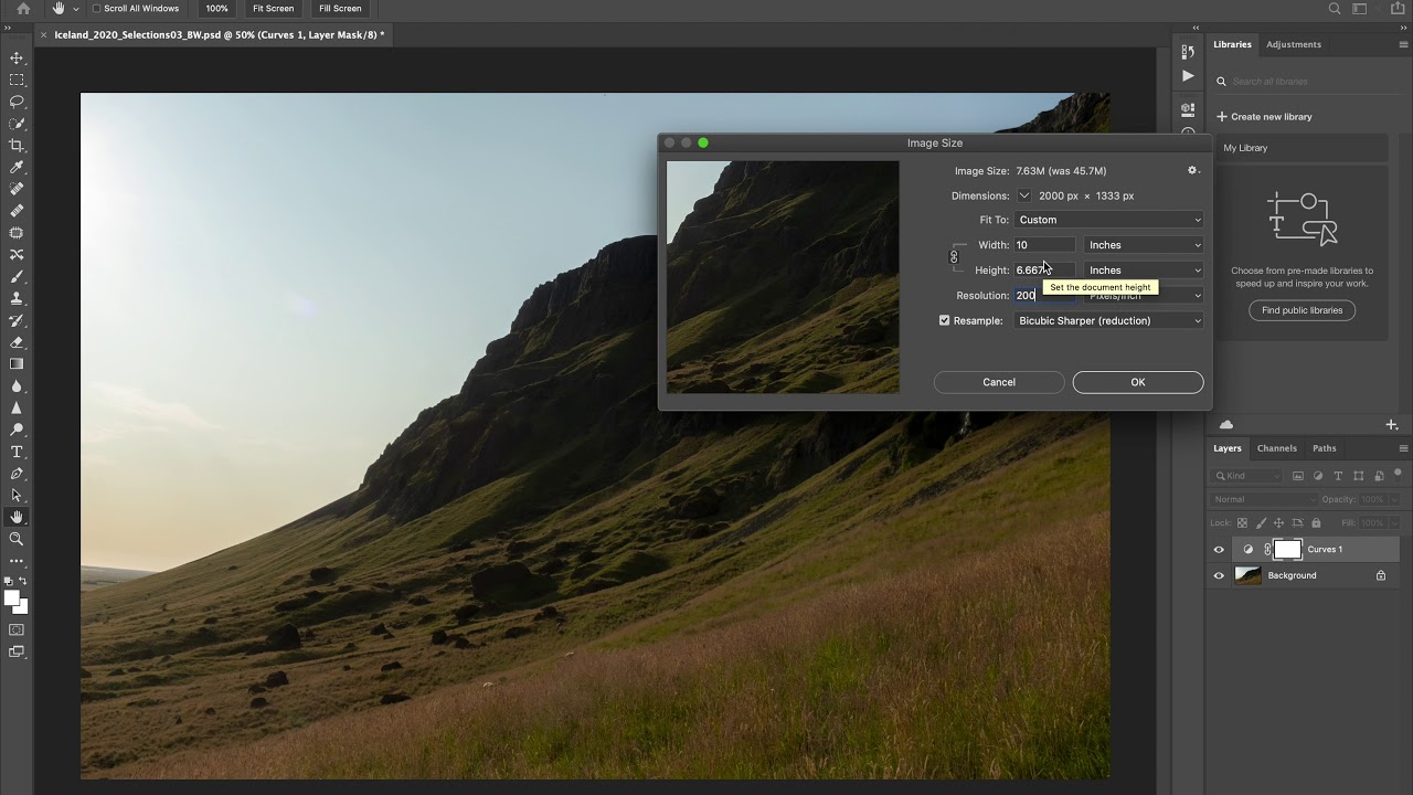 Resizing in Photoshop