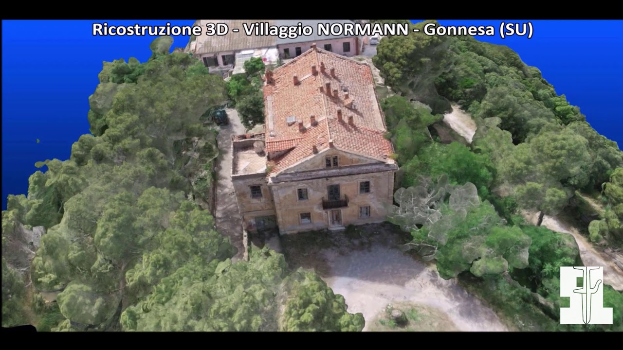 01 - Ricostruzione 3D - Villaggio Normann (Villa Stefani e Dopolavoro)