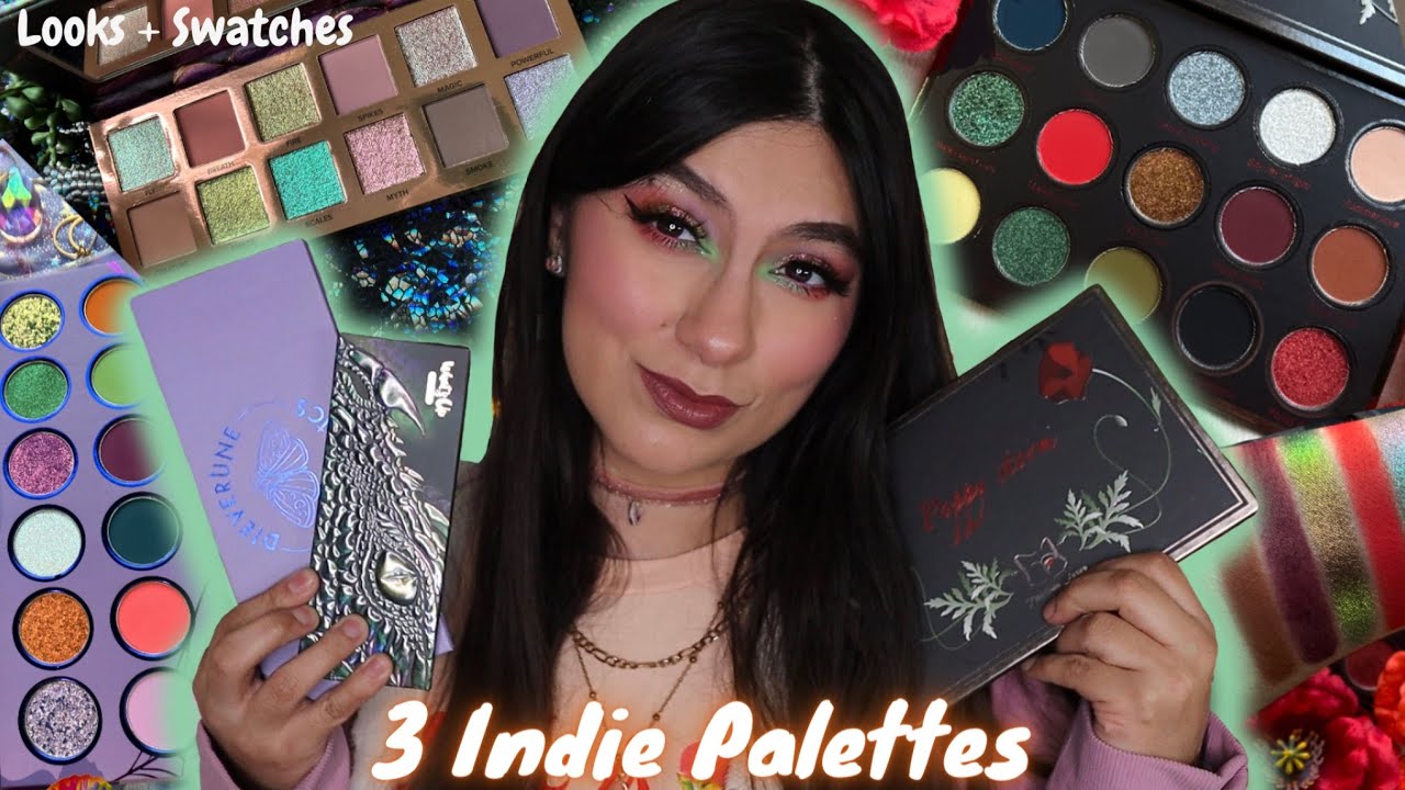 3 INDIE PALETTES  3 LOOKS + SWATCHES 🌺 DIEVERUNE COSMETICS, TITANIUM FOXES, & WHAT’S UP BEAUTY ✨