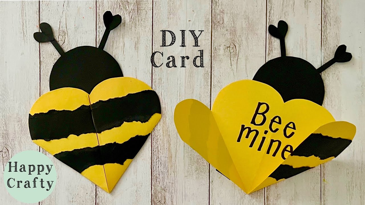 Easy Bee Mine Valentine's Day Card Tutorial (DIY)