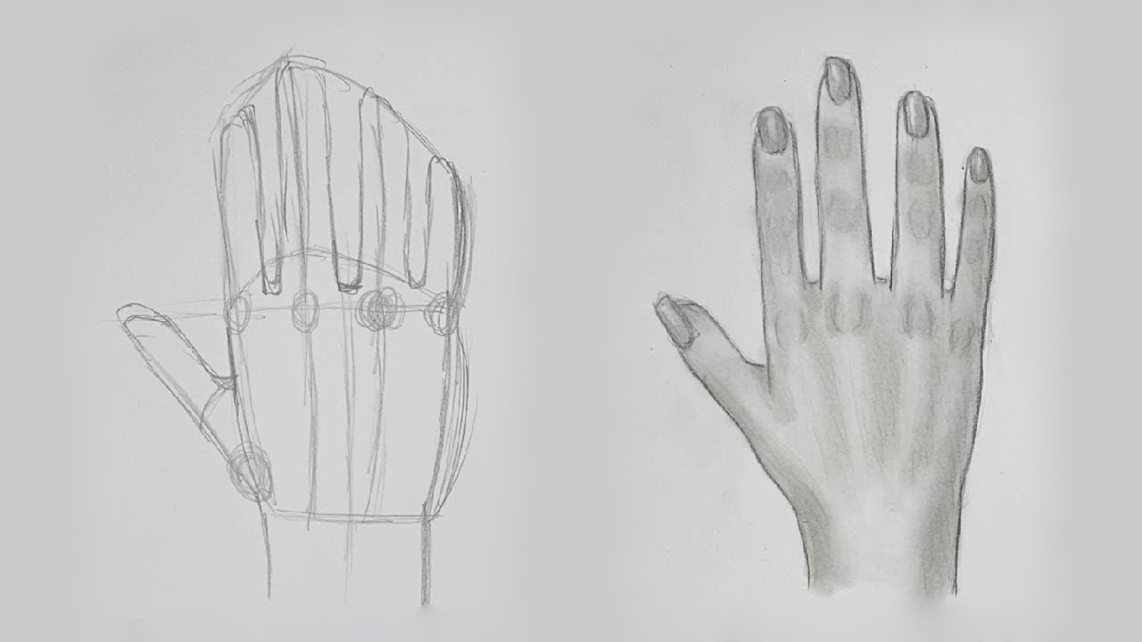 Comment Dessiner Une MAIN REALISTE AU CRAYON Noir et Blanc
