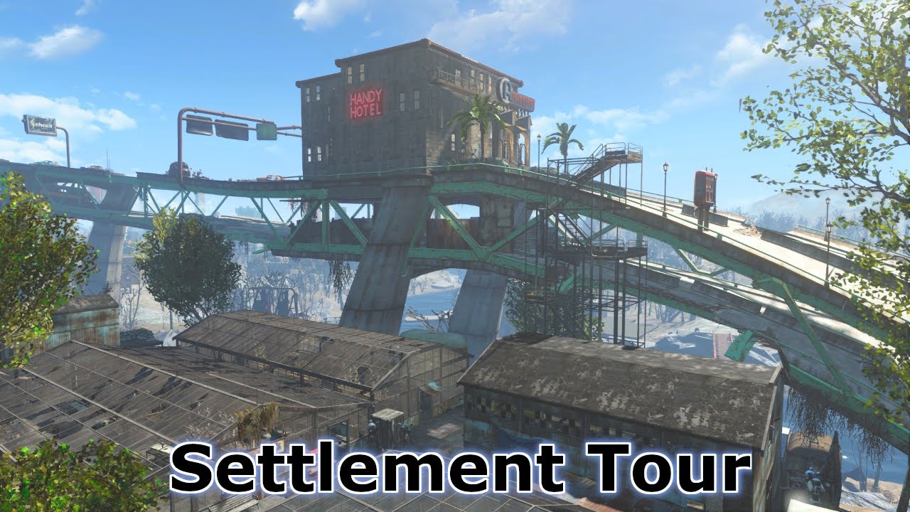 Fallout 4 Graygarden Settlement Tour | Handy Hotel and Farm | Detailed Settlement Build