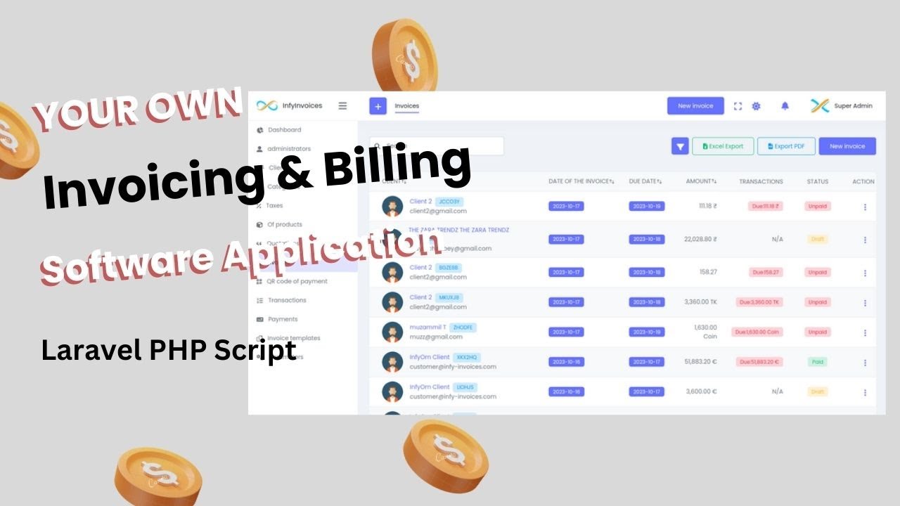 Business Invoice Management System  | Accounting and Billing Management Software | Invoices Laravel