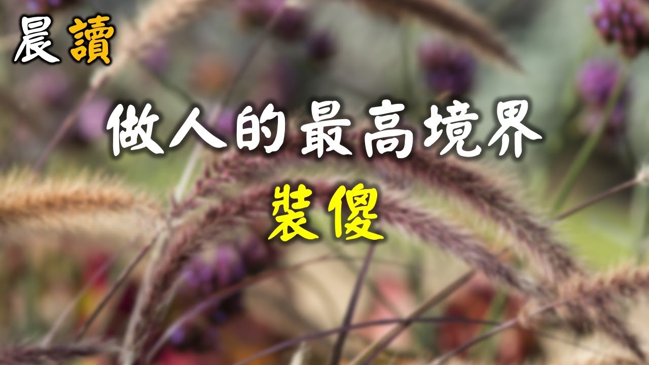 做人的最高境界：裝傻！ 看完，也許你就悟了