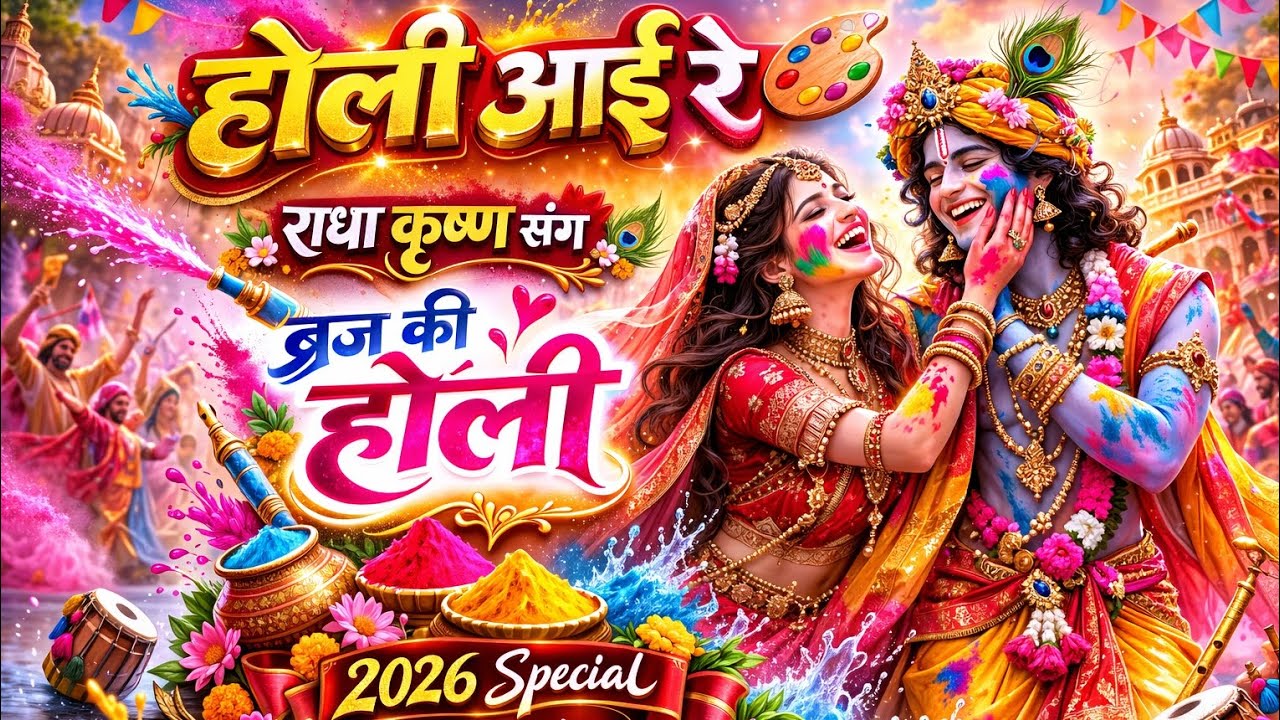  ब्रज में मची होली की धूम 🎉 | Radha Shyam Holi 2026🎨|| ब्रज की रंगीली होली |New Devotional Holi Song