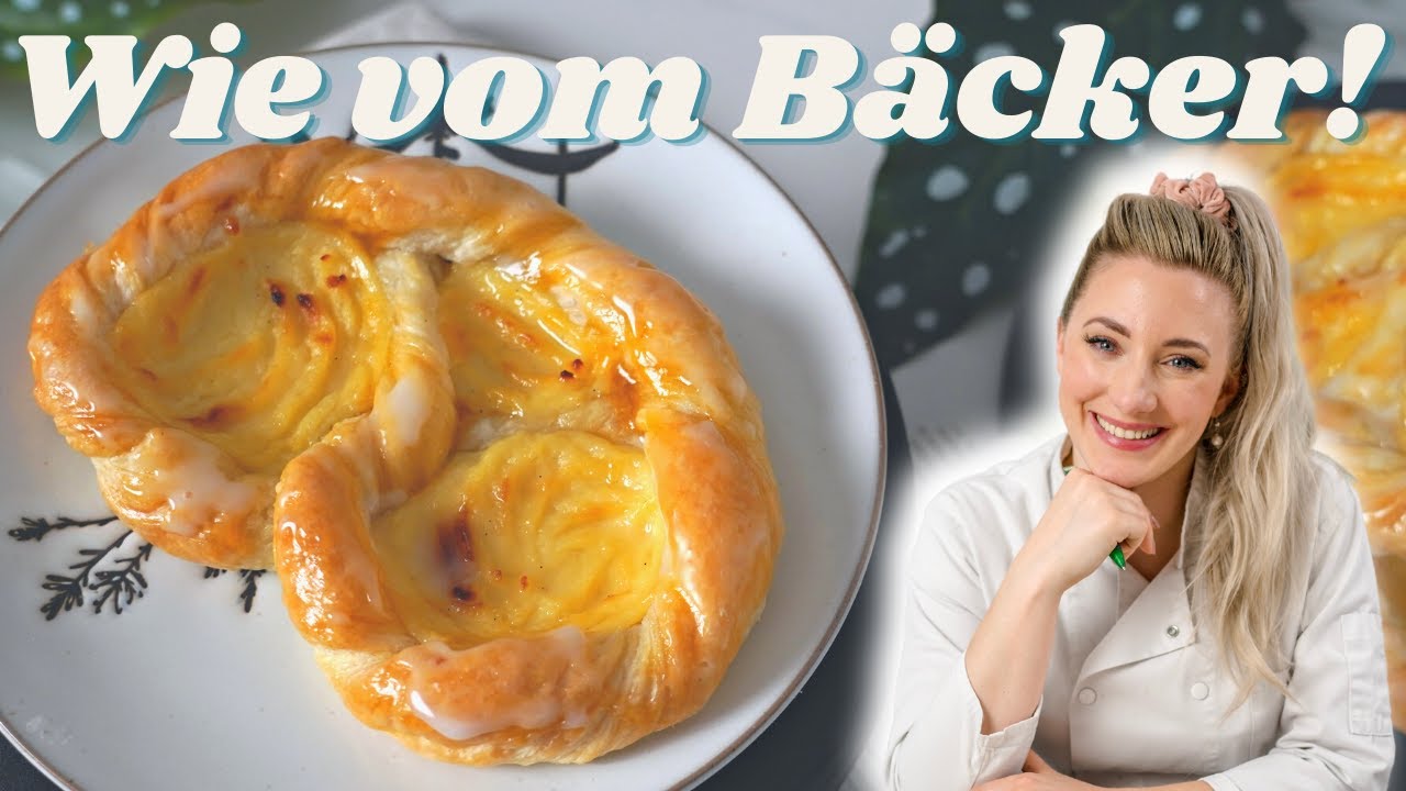 😱🤯 BESSER ALS VOM BÄCKER! PUDDINGBREZEL Rezept - Puddingteilchen selber machen