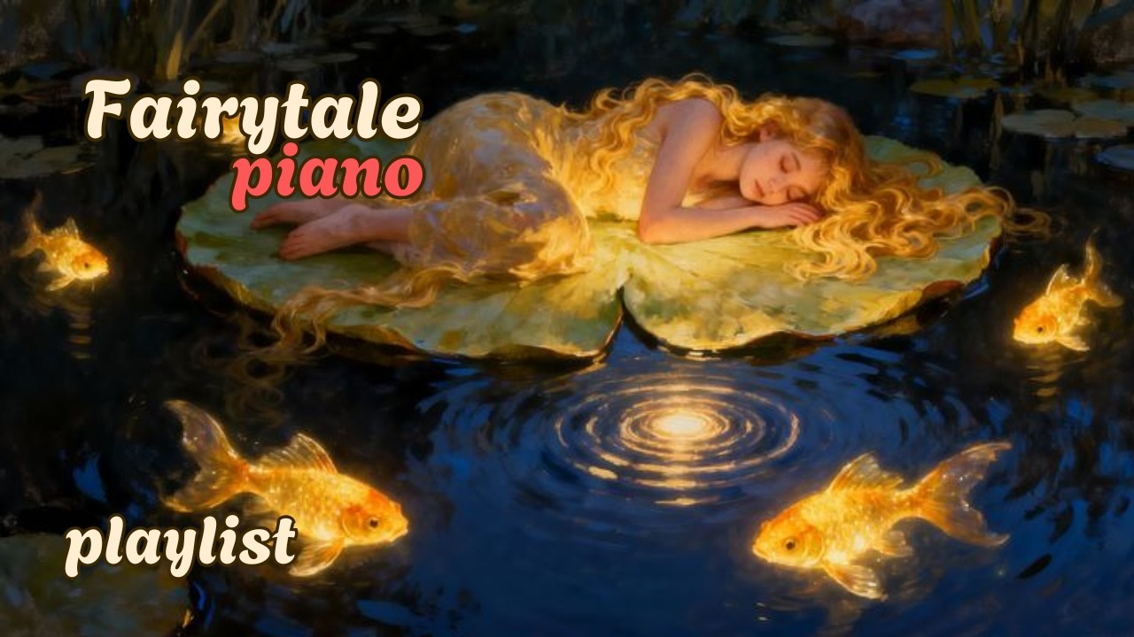 Slow Piano by the Pond at Night | Magical Fairytale Piano Playlist with Night Sounds