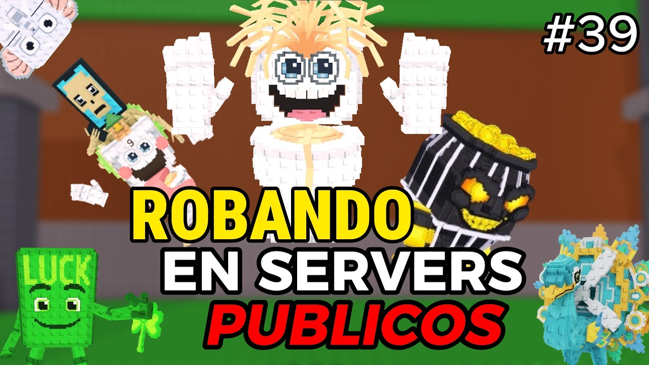 *SPAGETTI TUALETTI* ROBANDO en SERVERS PUBLICOS 🤑🔥 Día 39 | Roblox roba un brainrot