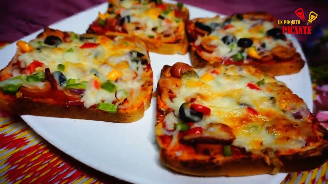 Cómo Hacer #pizza  Con Pan de Molde🍕 | Mini Pizza Muy Rápido y Fácil #recetasfaciles