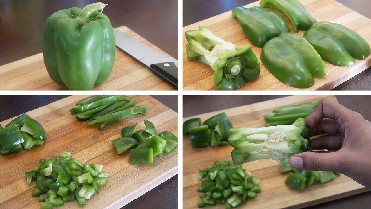 Bell Pepper Cutting Trick | How to Cut A Bell Pepper | Dice,Julienne,Baton-Cutting Tips & Tricks DIY