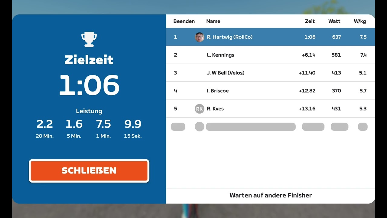Zwift: Velos Klick 1Km Challenge January - 2nd try