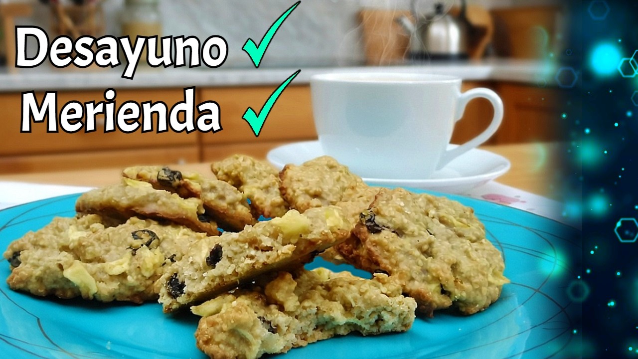 Galletas de avena con pasas de uva y manzana