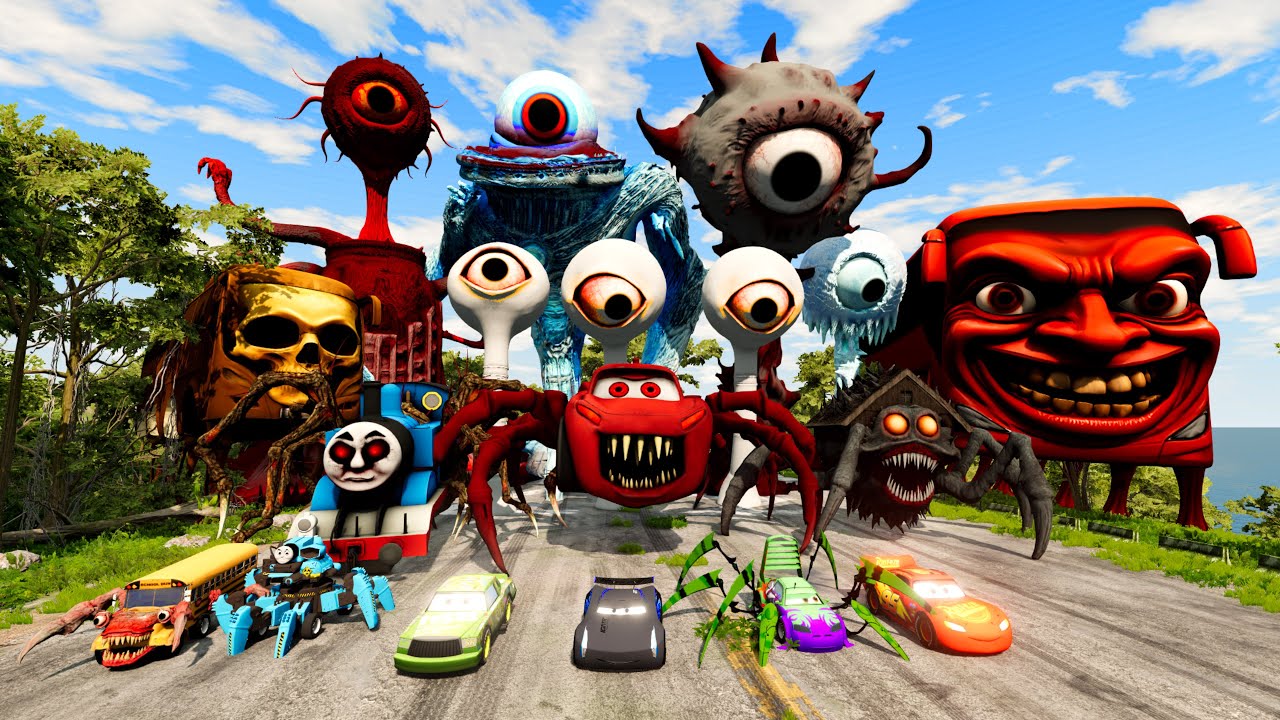 ALL Monster Big & Small RENG RENG vs RENG RONG MARA ROSO & CAR EATER & Thomas BUS EATER BeamNG.Drive