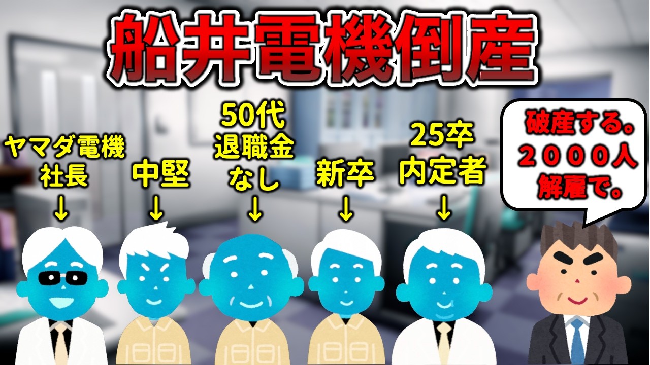 【負債461億円】船井電機あるある【即時解雇】