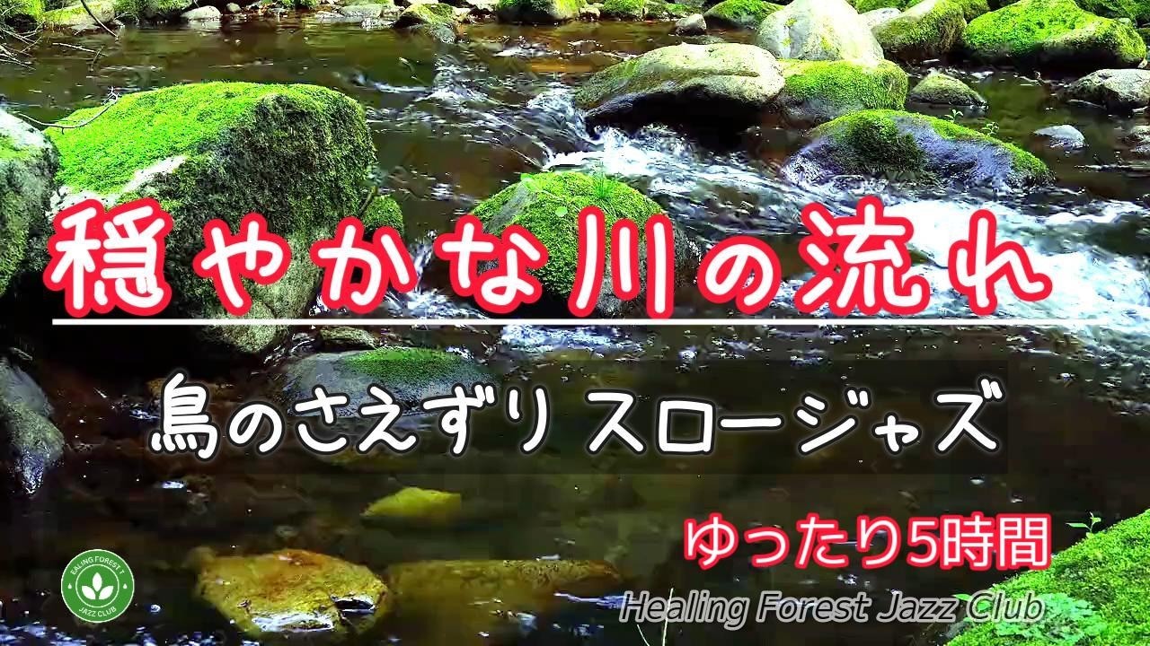 【ゆったり5時間】癒しの森でリラックス ＃561α / 穏やかな川の流れ / 鳥のさえずり / スロージャズ / 癒しBGM /