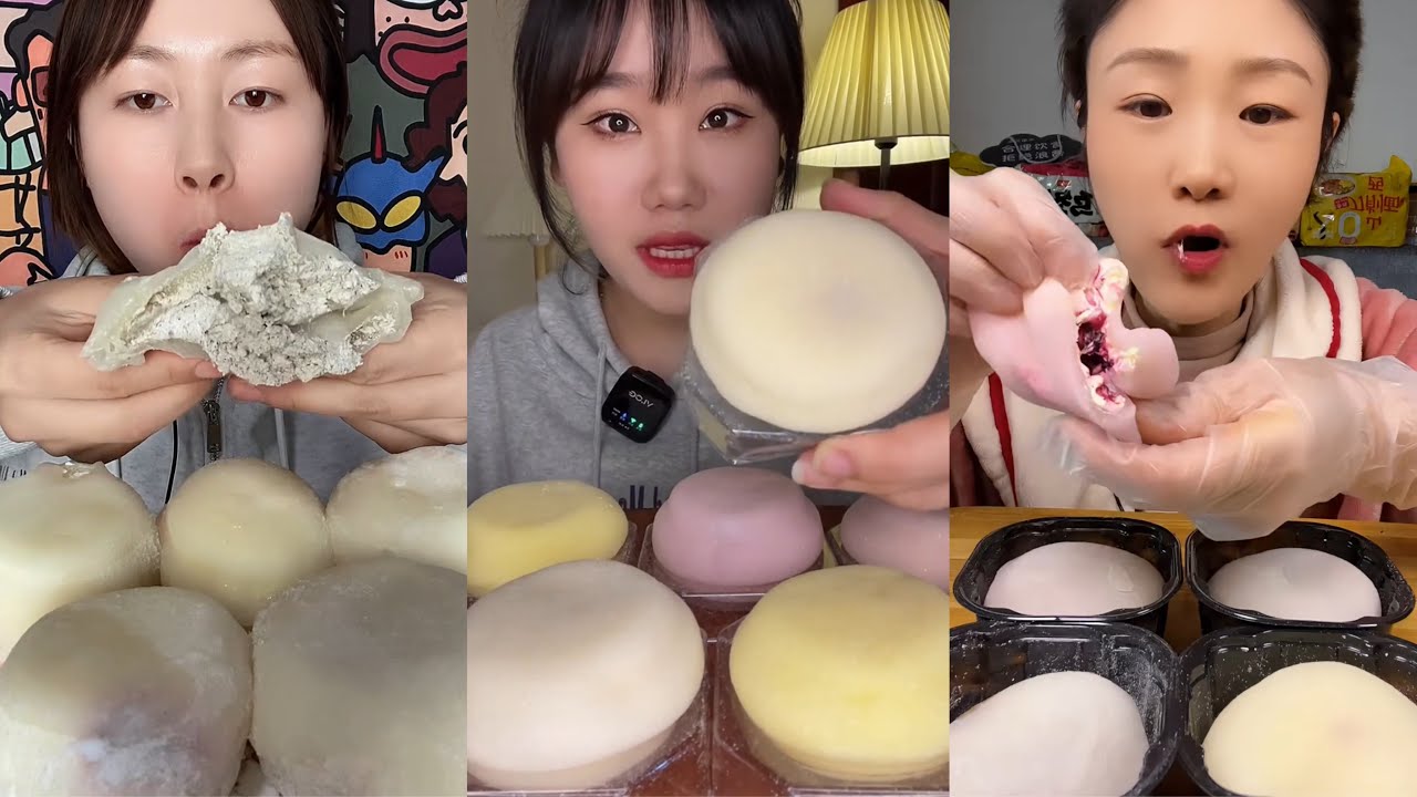 ASMR Mukbang | Eating Soft Mochi & Creamy Desserts 🍡🍰 | No Talking
