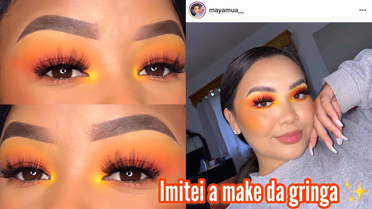 ME INSPIREI EM UMA GRINGA, MAQUIAGEM EM PELE NEGRA 🧡|Por Samyra Priscila