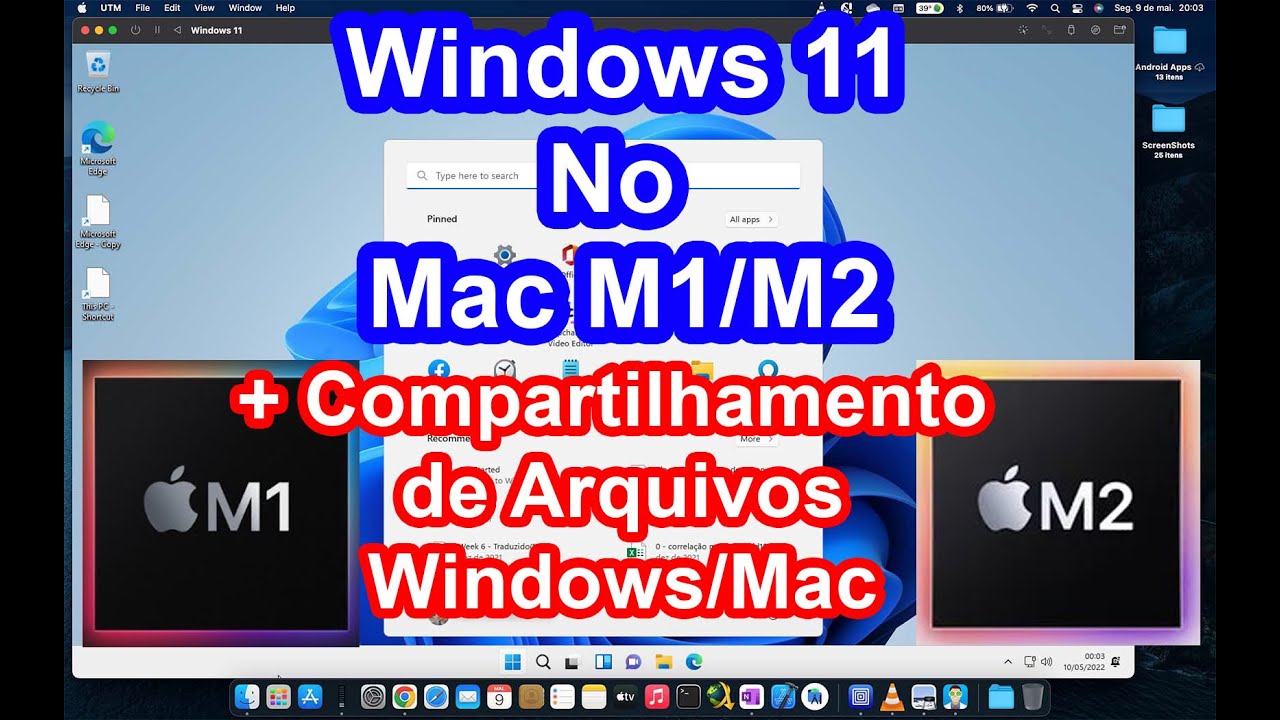 Windows 11 no Mac M1/M2/M3 de graça + Compartilhamento de arquivos entre o Windows e Mac