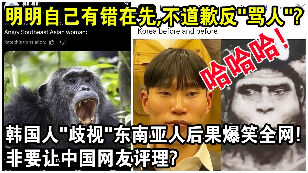 明明自己有錯在先，不道歉反“罵人”？韓國人“歧視”東南亞人後果爆笑全網！還非要讓中國網友評理？