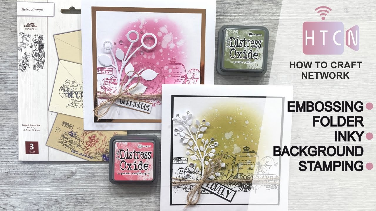 HOW TO - INKY BACKGROUNDS - EMBOSSING FOLDER - STAMPING - HANDMADE CARDS - QUICK!