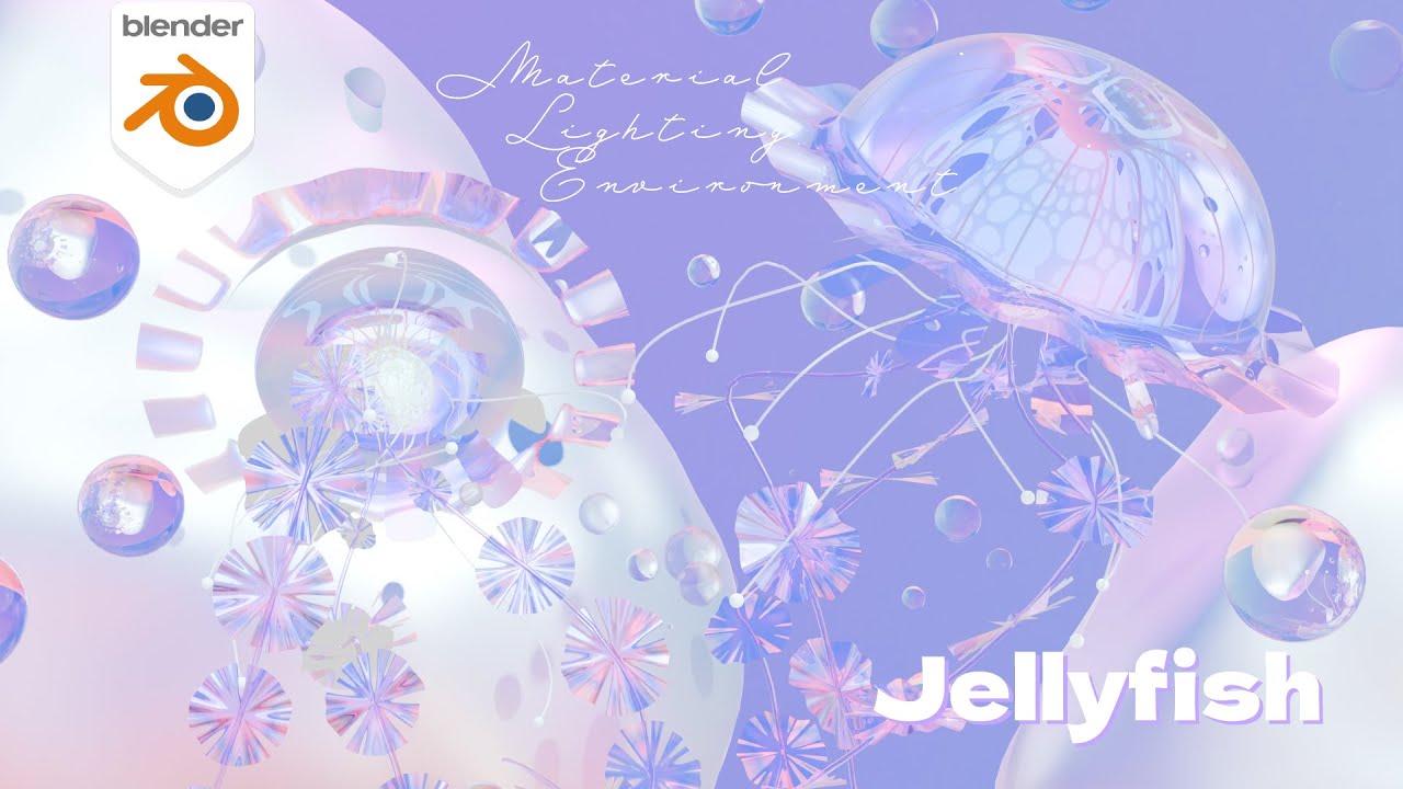 Easy Futuristic Jellyfish Animation Blender Tutorial (Part 2) | Glowing Glass, Materials & Lighting