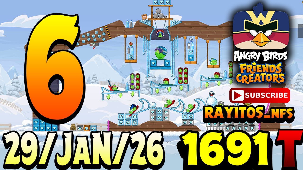Angry Birds Friends Level 6 Tournament 1691 Highscore POWER-UP walkthrough