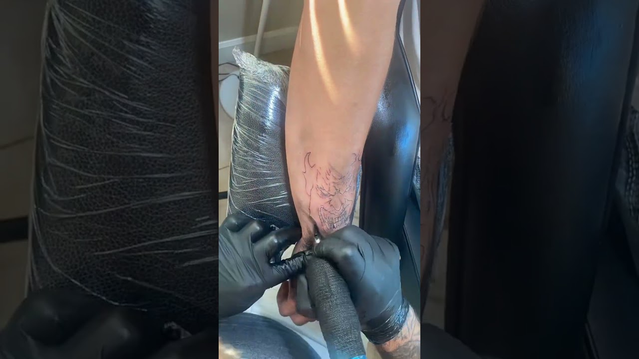 Grim reaper tattoo. Timelapse