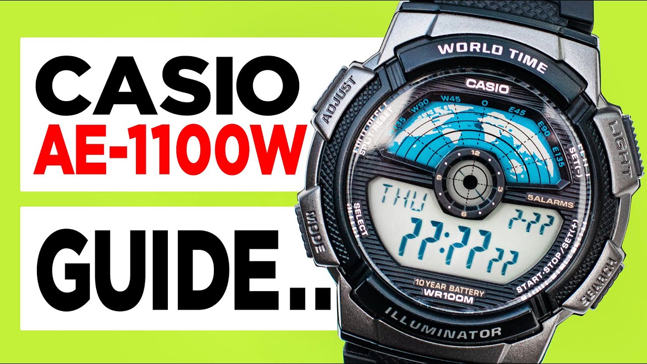 РУКОВОДСТВО ПО РАБОТЕ С #CASIO AE-1100W - Время и дата, будильники, мировое время, таймер и секун...