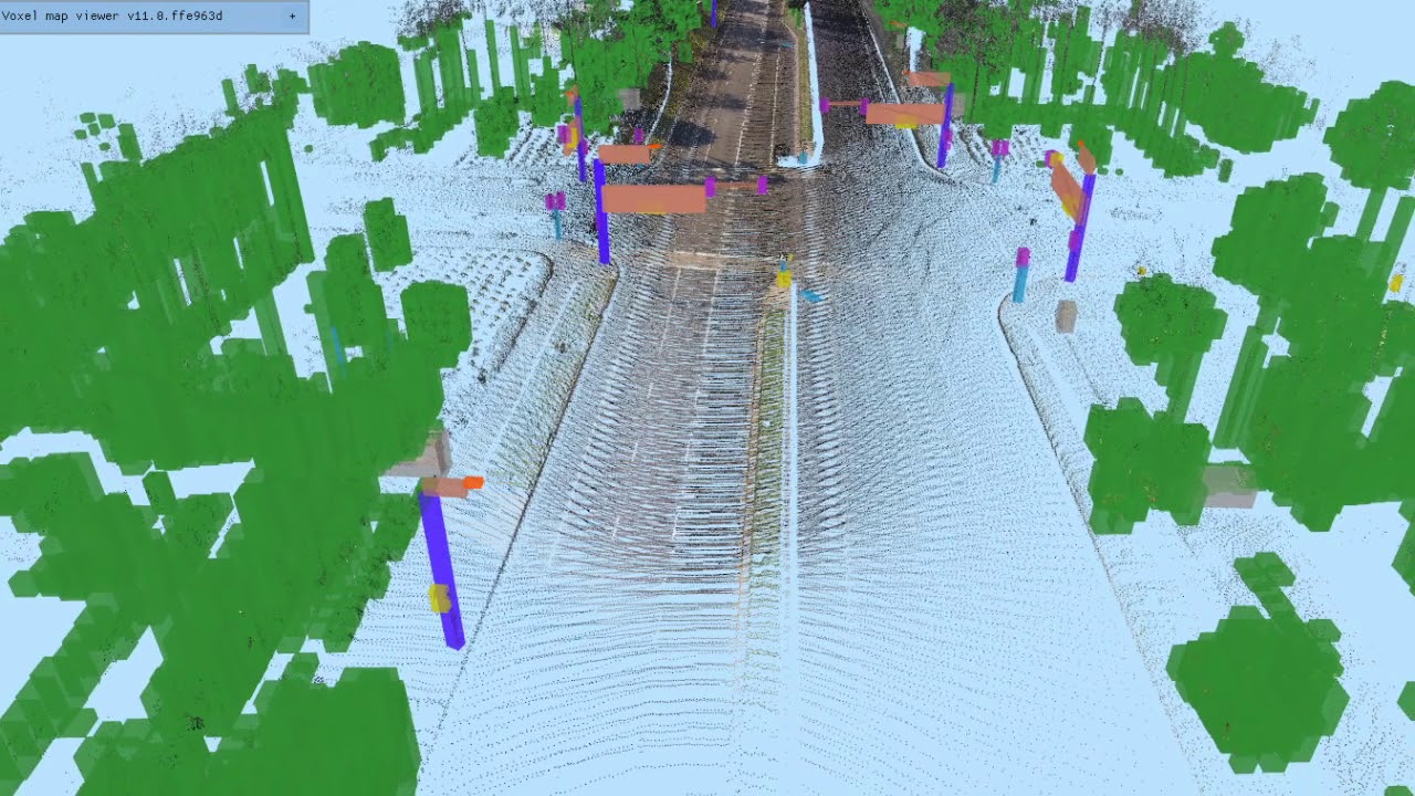Automatic HD Map Data Creation - Aerial View