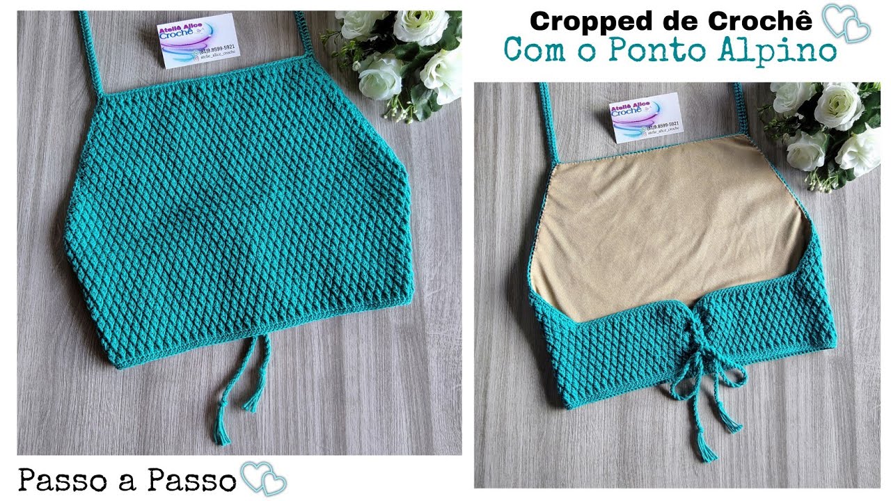 CROPPED DE CROCHÊ | PONTO ALPINO 💖
