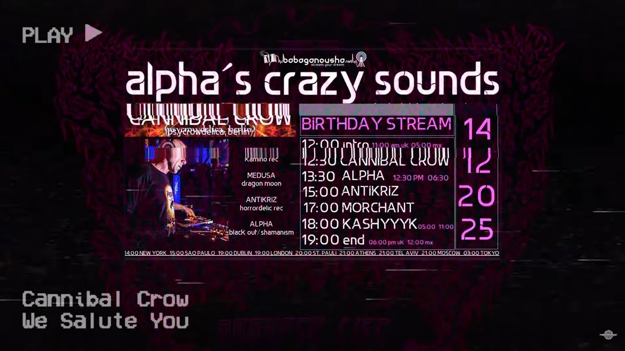 [Dj SET] Antikriz @ Cannibal Crow Bday 14th Dec 2025 - Psycrowdelica Forever [Dark Psychedelic]