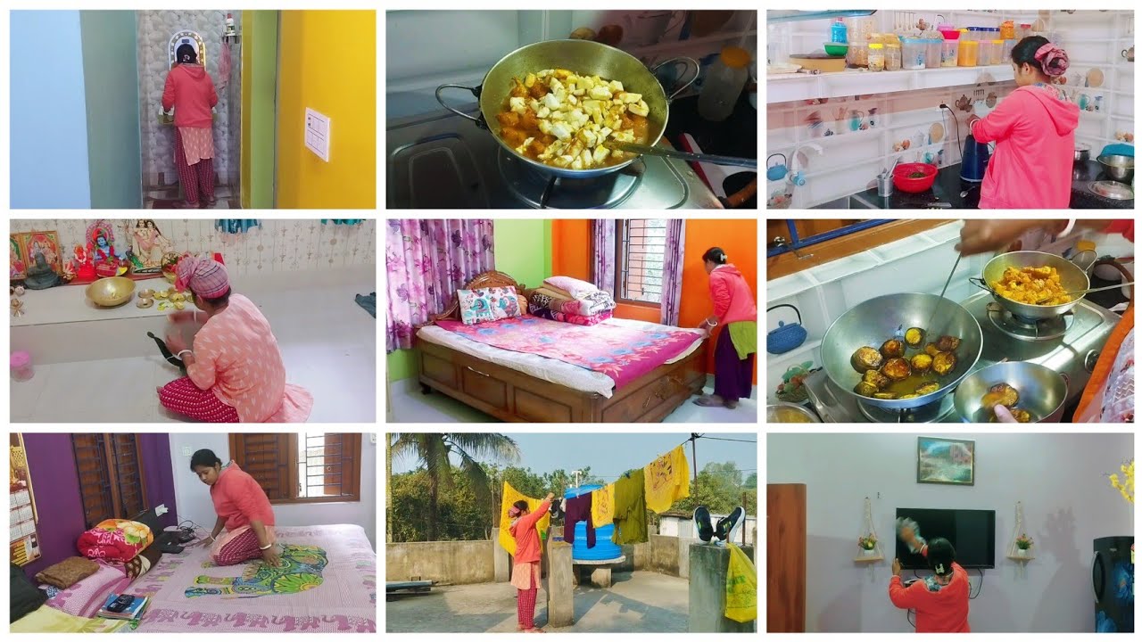 শীতের সকালে 6:30 উঠে Bedroom cleaning  এতো রান্না সেরে আমি যেভাবে plan করে সংসারের কাজ গুলো। করি 