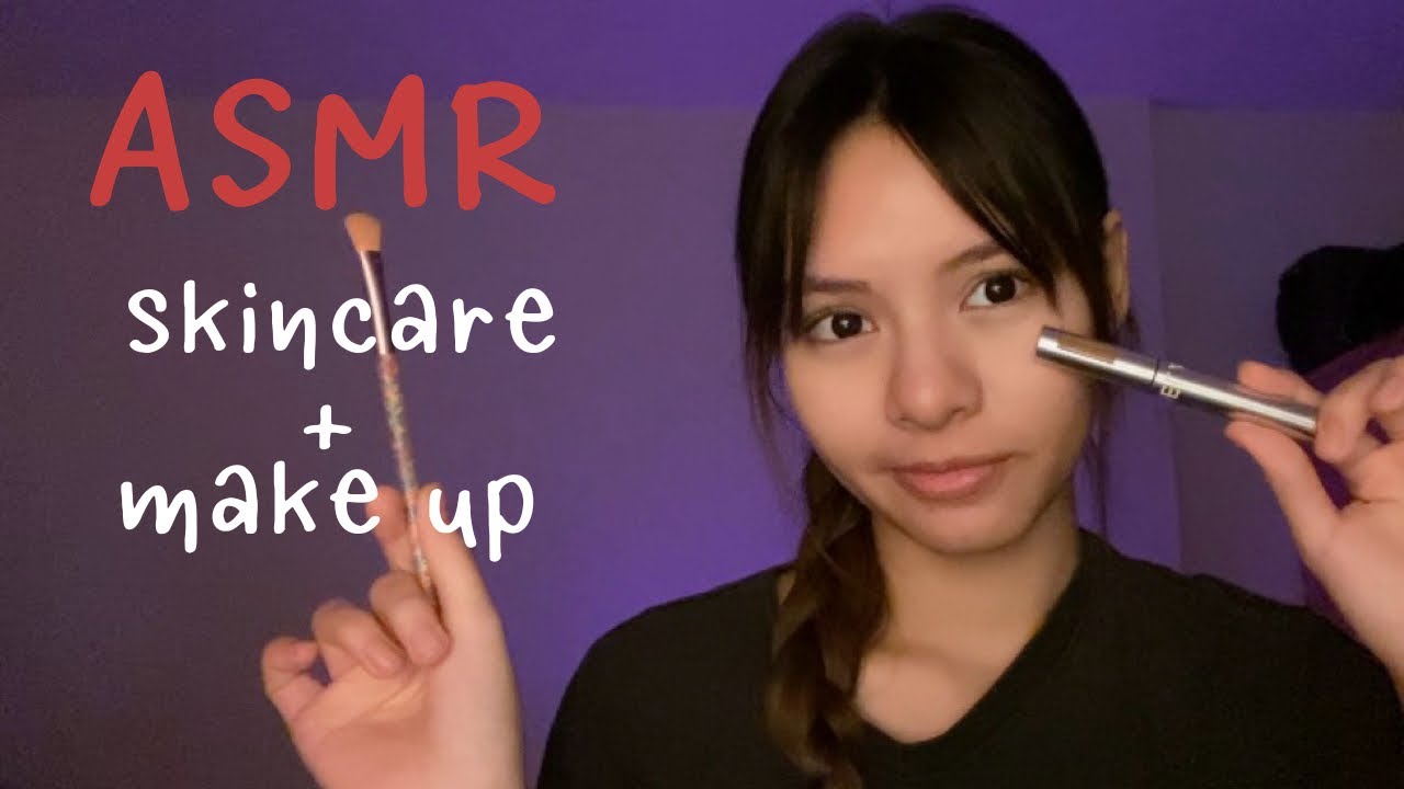 ASMR skincare + make up 👋🏻 แต่งหน้าแบบผ่อนคลายเสียงแปรงเบาๆ